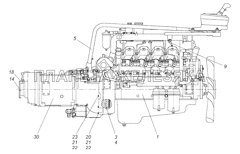 740.51-1000300-25 Агрегат силовой КамАЗ-6522 (Euro-2, 3)